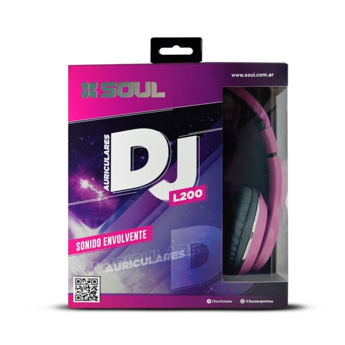 AURICULAR CON CABLE DJ L200 FUCSIA - Imagen 1