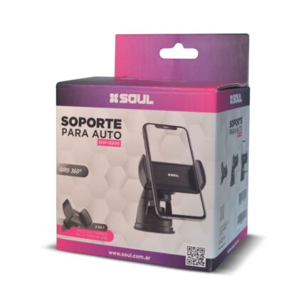 HOLDER/SOPORTE AUTO 2 EN 1 SOUL SOP-Q200 P/CELULARE/GPS