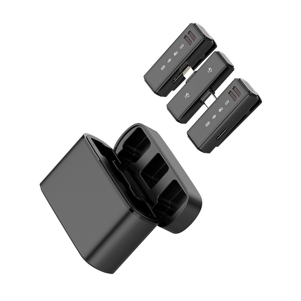 MICROFONO CORBATERO DUAL CON BASE DE CARGA MICROFONO CORBATERO SOUL DUAL CON BASE DE CARGA - Imagen 1