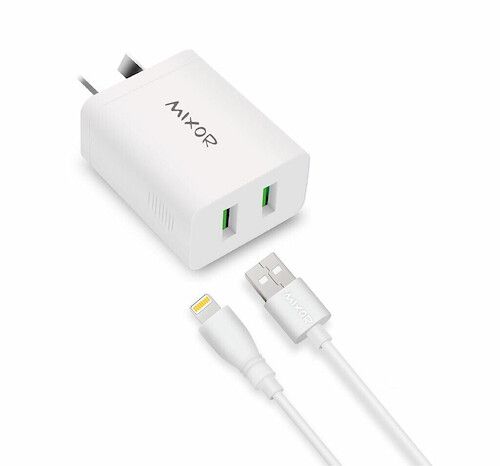 CARGADOR MIXOR 220V REALIDAD 6.4 2 USB + CABLE LIGHTNING CARGADOR 220V MIXOR REALIDAD 6.4 2 USB + CABLE LIGHTNING - Imagen 1
