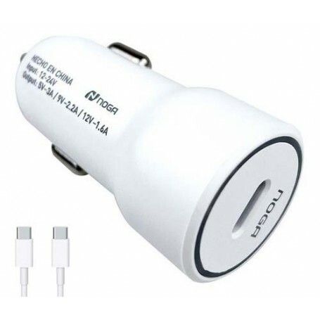 CARGADOR NOGA PARA AUTO 12V USB-C 3A (CON CABLE) CARGADOR 12V NOGA PARA AUTO USB-C 3A (CON CABLE) - Imagen 1