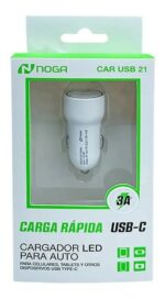 CARGADOR 12V NOGA PARA AUTO USB-C 3A (CON CABLE) - Imagen 3