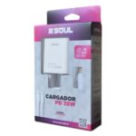 CARGADOR 220v SOUL CON CABLE TIPO C PD 35W - Imagen 2