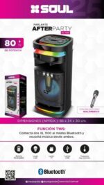 PARLANTE BLUETOOTH PORTATIL SOUL XL1100 AFTER PARTY 80W CON MICROFONO INALAMBRICO - Imagen 2